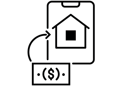 dollar bill with arrow pointing to a house on a clip board